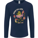 Honor the Land Frog Climate Change Hippy Mens Long Sleeve T-Shirt Navy Blue