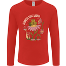 Honor the Land Frog Climate Change Hippy Mens Long Sleeve T-Shirt Red