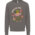 Honor the Land Frog Climate Change Hippy Mens Sweatshirt Jumper Charcoal