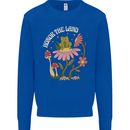 Honor the Land Frog Climate Change Hippy Mens Sweatshirt Jumper Royal Blue