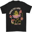 Honor the Land Frog Climate Change Hippy Mens T-Shirt 100% Cotton Black
