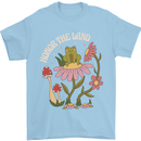 Honor the Land Frog Climate Change Hippy Mens T-Shirt 100% Cotton Light Blue