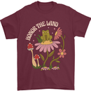 Honor the Land Frog Climate Change Hippy Mens T-Shirt 100% Cotton Maroon