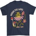 Honor the Land Frog Climate Change Hippy Mens T-Shirt 100% Cotton Navy Blue