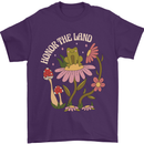 Honor the Land Frog Climate Change Hippy Mens T-Shirt 100% Cotton Purple