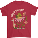 Honor the Land Frog Climate Change Hippy Mens T-Shirt 100% Cotton Red