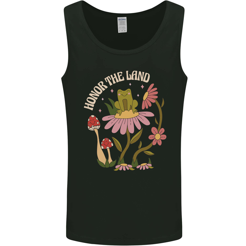 Honor the Land Frog Climate Change Hippy Mens Vest Tank Top Black