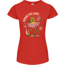 Honor the Land Frog Climate Change Hippy Womens Petite Cut T-Shirt Red
