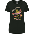 Honor the Land Frog Climate Change Hippy Womens Wider Cut T-Shirt Black