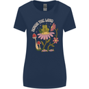 Honor the Land Frog Climate Change Hippy Womens Wider Cut T-Shirt Navy Blue