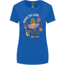 Honor the Land Frog Climate Change Hippy Womens Wider Cut T-Shirt Royal Blue