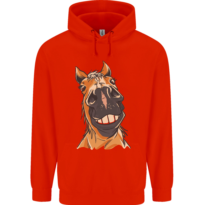 Horse Chops Equestrian Riding Childrens Kids Hoodie Bright Red