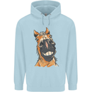 Horse Chops Equestrian Riding Childrens Kids Hoodie Light Blue