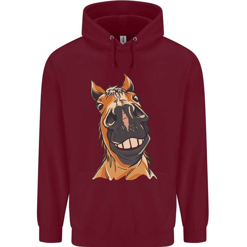 Horse Chops Equestrian Riding Childrens Kids Hoodie Maroon