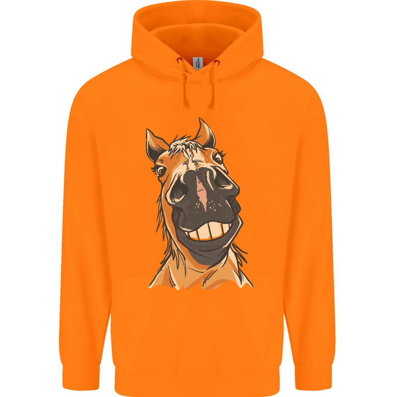Horse Chops Equestrian Riding Childrens Kids Hoodie Orange