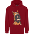Horse Chops Equestrian Riding Childrens Kids Hoodie Red