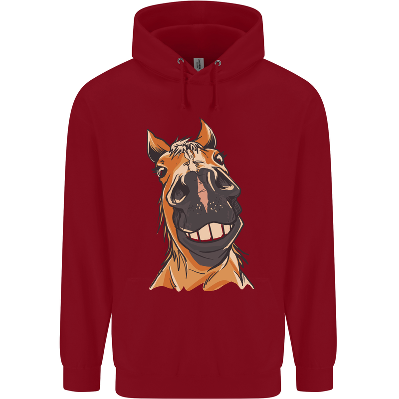 Horse Chops Equestrian Riding Childrens Kids Hoodie Red