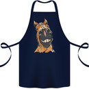 Horse Chops Equestrian Riding Cotton Apron 100% Organic Navy Blue