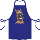 Horse Chops Equestrian Riding Cotton Apron 100% Organic Royal Blue
