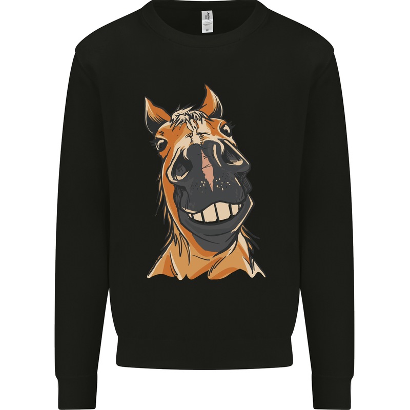 Horse Chops Equestrian Riding Kids Sweatshirt Jumper Black
