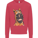 Horse Chops Equestrian Riding Kids Sweatshirt Jumper Heliconia