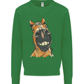 Horse Chops Equestrian Riding Kids Sweatshirt Jumper Irish Green