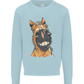 Horse Chops Equestrian Riding Kids Sweatshirt Jumper Light Blue
