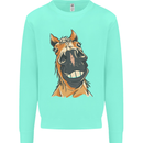 Horse Chops Equestrian Riding Kids Sweatshirt Jumper Peppermint