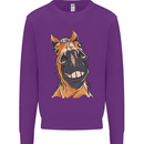 Horse Chops Equestrian Riding Kids Sweatshirt Jumper Purple