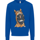 Horse Chops Equestrian Riding Kids Sweatshirt Jumper Royal Blue