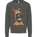 Horse Chops Equestrian Riding Kids Sweatshirt Jumper Storm Grey
