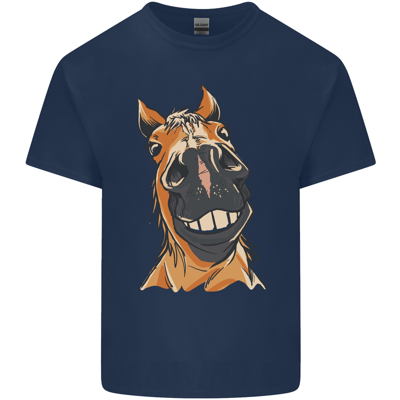 Horse Chops Equestrian Riding Kids T-Shirt Childrens Navy Blue