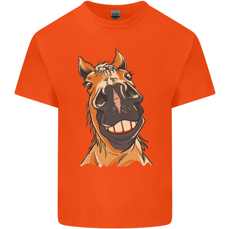 Horse Chops Equestrian Riding Kids T-Shirt Childrens Orange