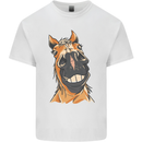 Horse Chops Equestrian Riding Kids T-Shirt Childrens White