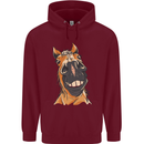 Horse Chops Equestrian Riding Mens 80% Cotton Hoodie Maroon