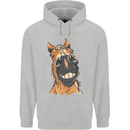 Horse Chops Equestrian Riding Mens 80% Cotton Hoodie Sports Grey