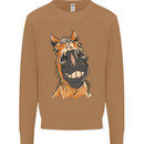 Horse Chops Equestrian Riding Mens Sweatshirt Jumper Caramel Latte
