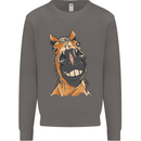Horse Chops Equestrian Riding Mens Sweatshirt Jumper Charcoal