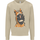 Horse Chops Equestrian Riding Mens Sweatshirt Jumper Sand