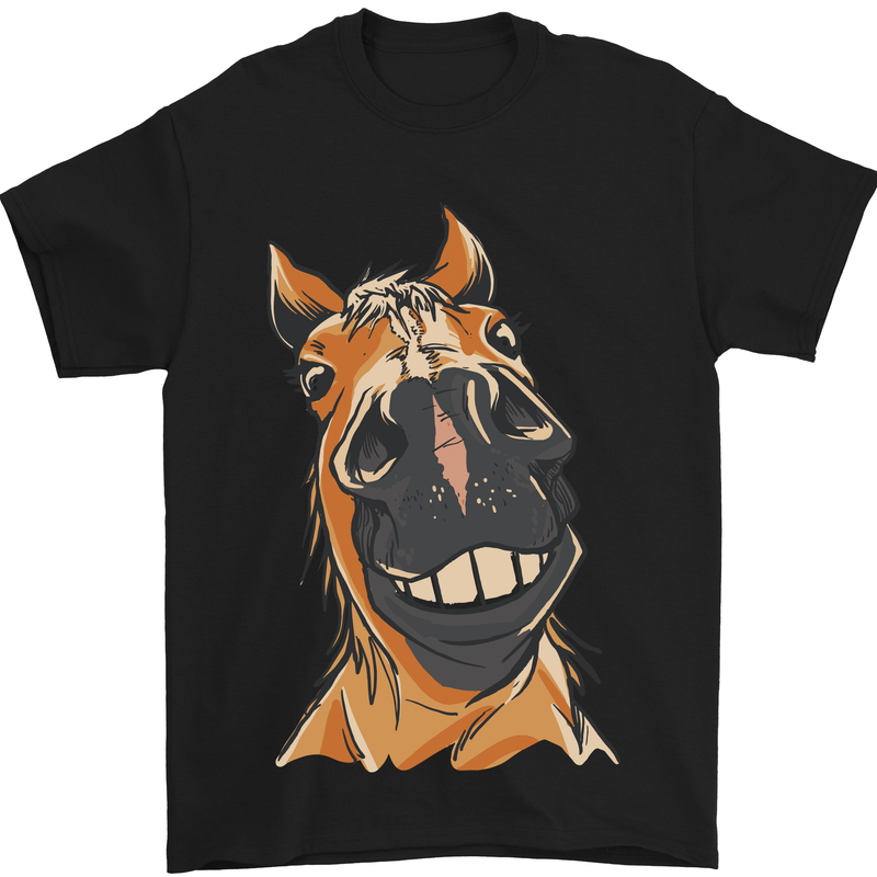 Horse Chops Equestrian Riding Mens T-Shirt 100% Cotton Black