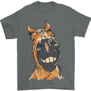 Horse Chops Equestrian Riding Mens T-Shirt 100% Cotton Charcoal