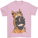 Horse Chops Equestrian Riding Mens T-Shirt 100% Cotton Light Pink