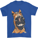 Horse Chops Equestrian Riding Mens T-Shirt 100% Cotton Royal Blue