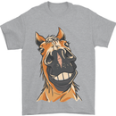 Horse Chops Equestrian Riding Mens T-Shirt 100% Cotton Sports Grey