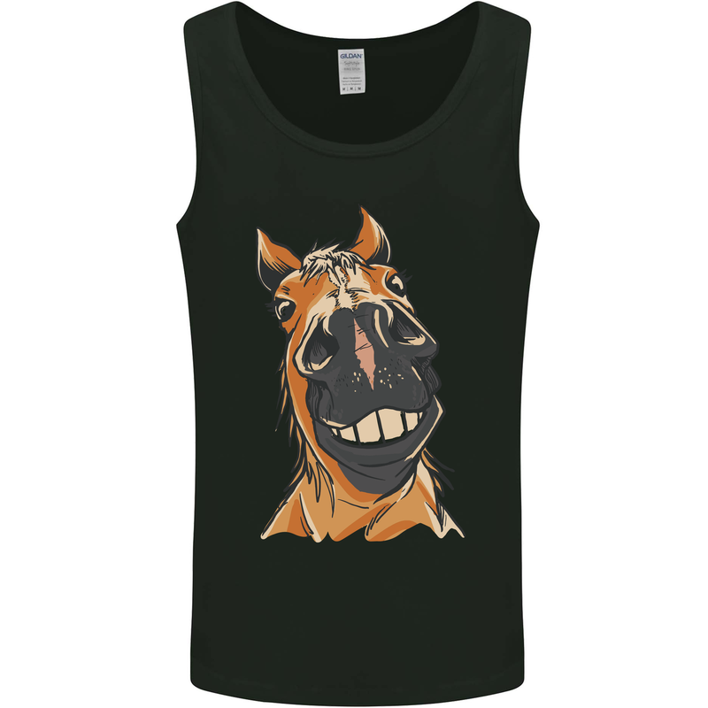 Horse Chops Equestrian Riding Mens Vest Tank Top Black