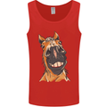 Horse Chops Equestrian Riding Mens Vest Tank Top Red