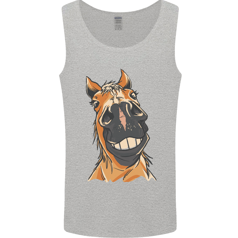 Horse Chops Equestrian Riding Mens Vest Tank Top Sports Grey