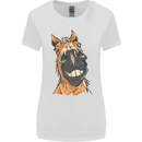 Horse Chops Equestrian Riding Womens Wider Cut T-Shirt White