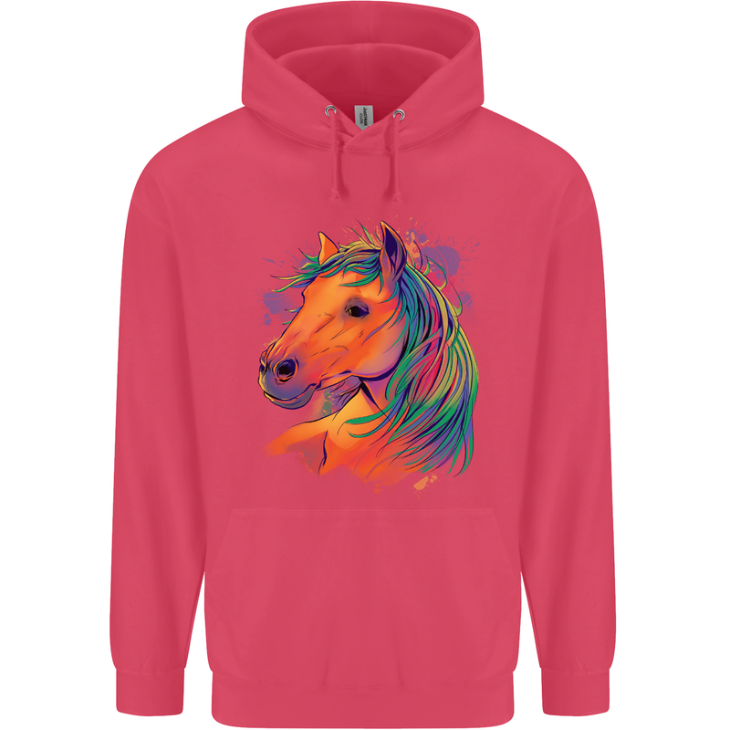 Horse Head Equestrian Childrens Kids Hoodie Heliconia