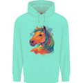 Horse Head Equestrian Childrens Kids Hoodie Peppermint